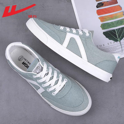 Pullback comfortable breathable low-top shoes sporty style lace-up casual canvas shoes wear high-end Korean board shoes wholesale