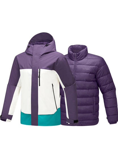 Skechers Cube Jacket Pro Men's and Women's 25 Winter New 3-in-1 Water-Repellent Jacket P425U041-04R8