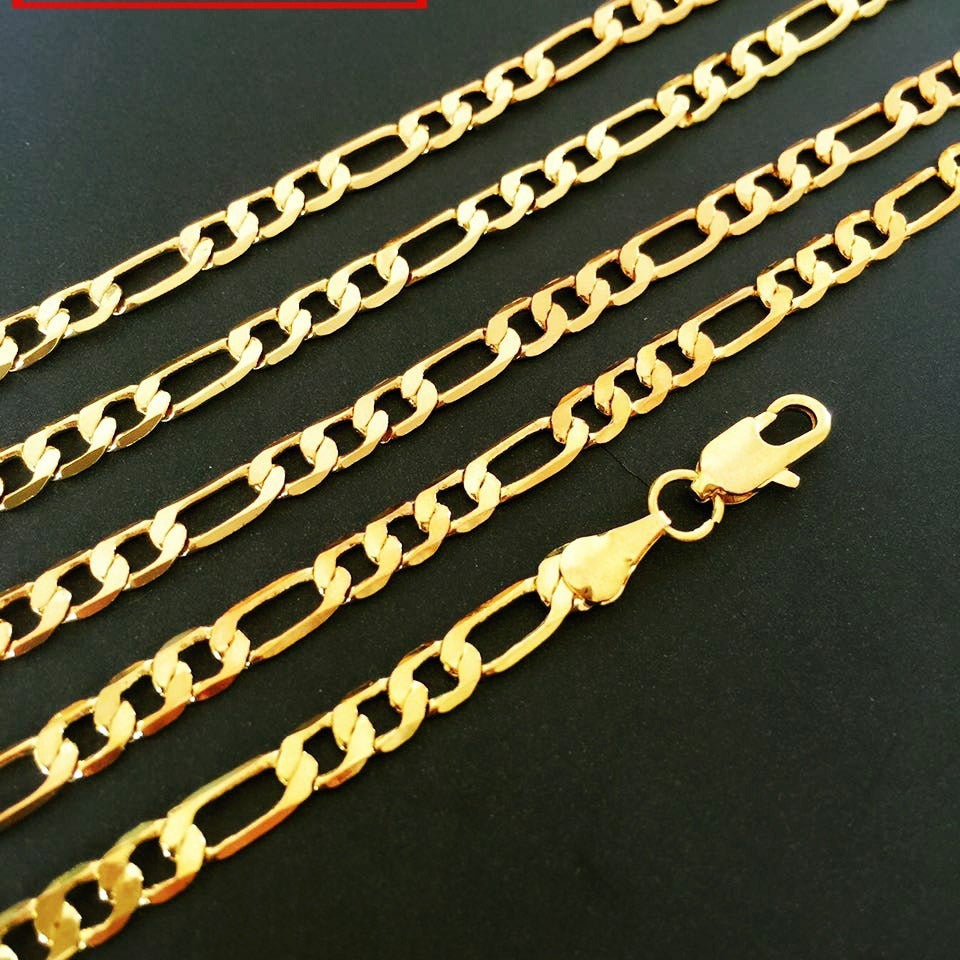 3:1NK Necklace Titanium Steel Gold 8mm Men's Hip Hop Cuban Chain Stainless Steel Figaro Chain Accessories Figaro Chain