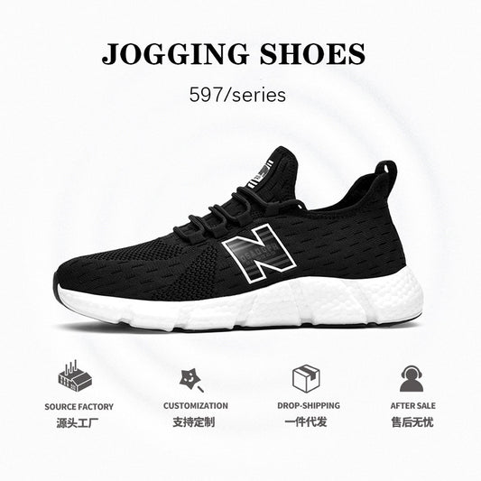 Fábrica personalizada sola macia tênis pipoca leve e confortável tênis de corrida primavera e outono New Balance cool running couple esportes