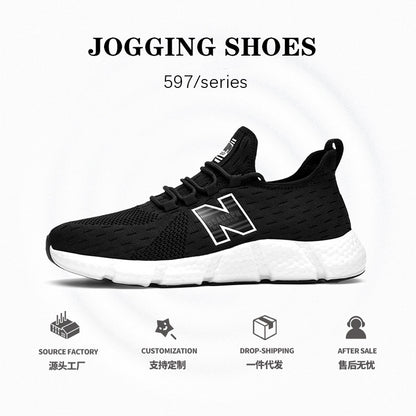 Tênis de Corrida Leve e Confortável New Balance Cool Running Unissex para Casal, Sola Macia Personalizada, Primavera/Outono, Esportivo e Respirável