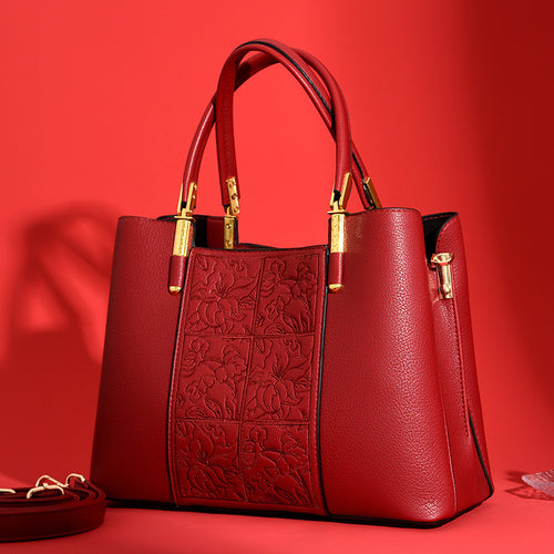 Bolsa tote estilo oriental bordado festivo Vermelho bolsa de noiva para casamento fashion sogra da noiva Bolsa de mão Grande capacidade bolsa para mães