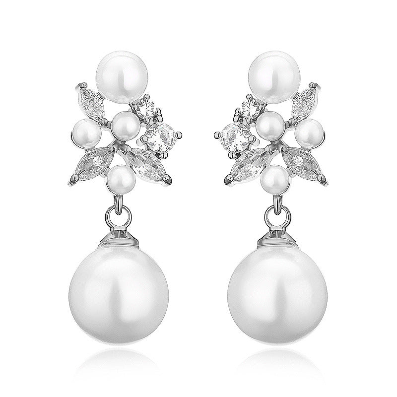 RAKOL high-end luxury elegance, elegant high-end earrings, long style with a sophisticated and sophisticated feel, fashionable earrings for banquets, weddings, and business use