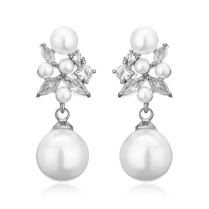 RAKOL high-end luxury elegance, elegant high-end earrings, long style with a sophisticated and sophisticated feel, fashionable earrings for banquets, weddings, and business use