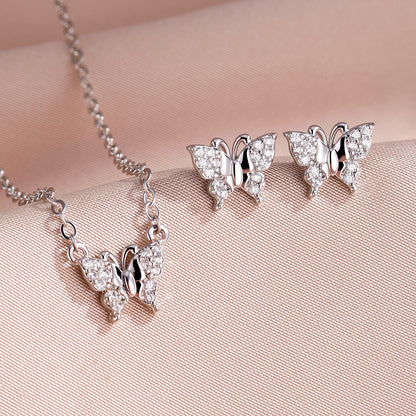 RAKOL Amazon Jewelry Set Copper Inlaid Zircon Rabbit Two-Piece Set Necklace Studs Amazon Classic Accessories for Women