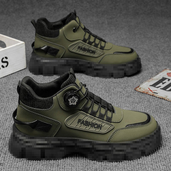2026 Spring Martin Boots Men's Mid-Top Casual Sports Outdoor Hiking Men's Waterproof Non-slip Height-Increasing Martin Boots