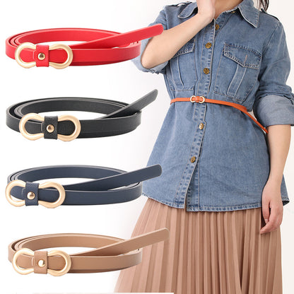 PU thin belt, women's European and American fashion, versatile, simple, trendy decoration, denim dress, full of personality, women's belt