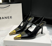 Matte leather black gold 10cm