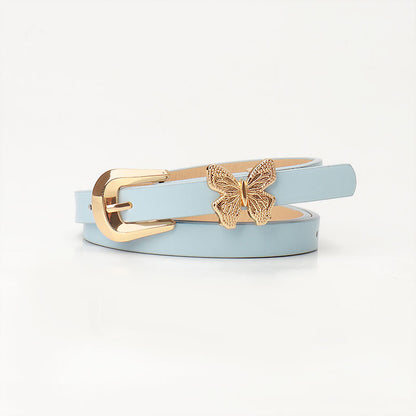 New Sweet Girl Style Belt Women's Fashion Korean Style Belt Women's Cute Wind Butterfly Decoration Versatile Dress Belt