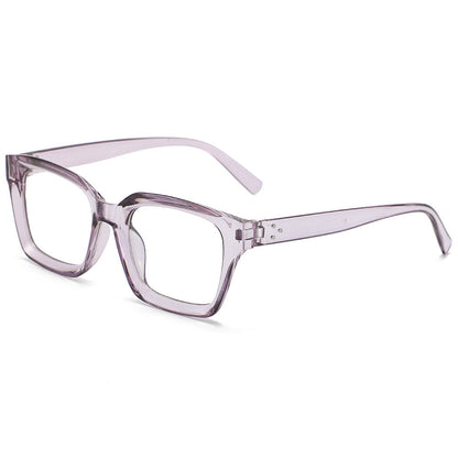 Square blue light blocking glasses, bare face rice spike glasses for men and women, high aesthetic value, versatile decorative flat light glasses for both European and American use