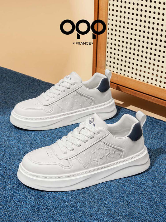 OPP men's shoes spring 2026 new light luxury leather versatile white shoes thick-soled casual trend sports shoes for men
