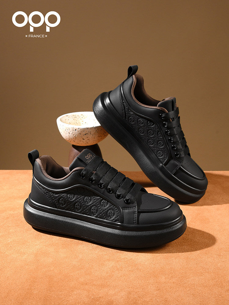 OPP men's shoes spring men's light luxury high-end platform versatile personality retro trend leather casual sports shoes