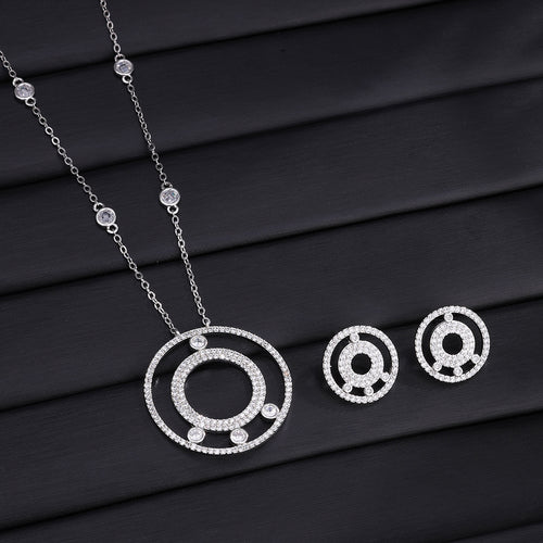 Cross-border foreign trade accessories Meijia V gold large full diamond double circle ring luxury necklace with 18K gold plated fashion sweater chain