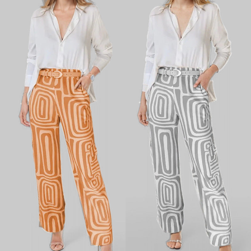 2026 Cross-border Amazon New European and American Commuter Shirt Loose Pants Fashion Casual Women's Spring Women's Suit