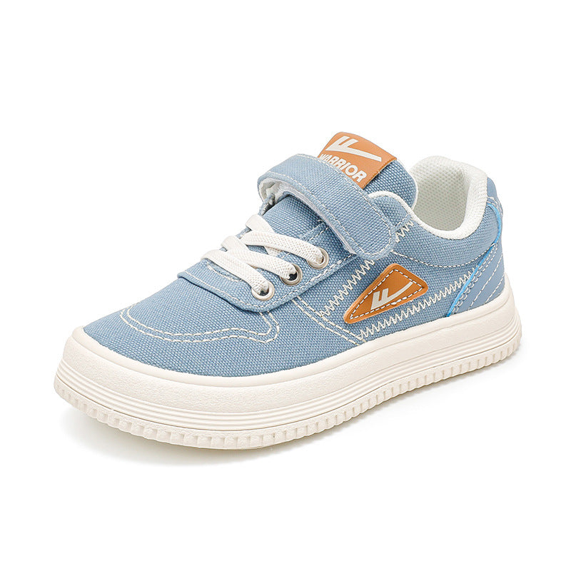 Red versatile canvas shoes, pull-back children's shoes, men's and women's casual shoes, autumn new low-top board shoes, medium and large school shoes