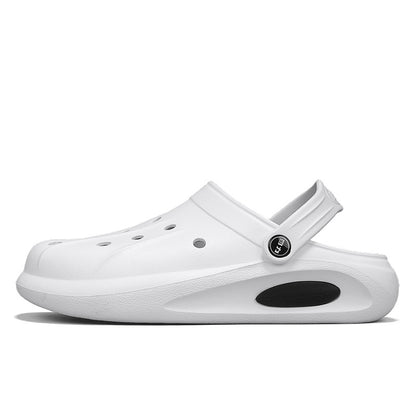 Pullback outward breathable hole shoesLightweight platform shoes, men's toe wrap slippers, summer minimalist casual sports sandals