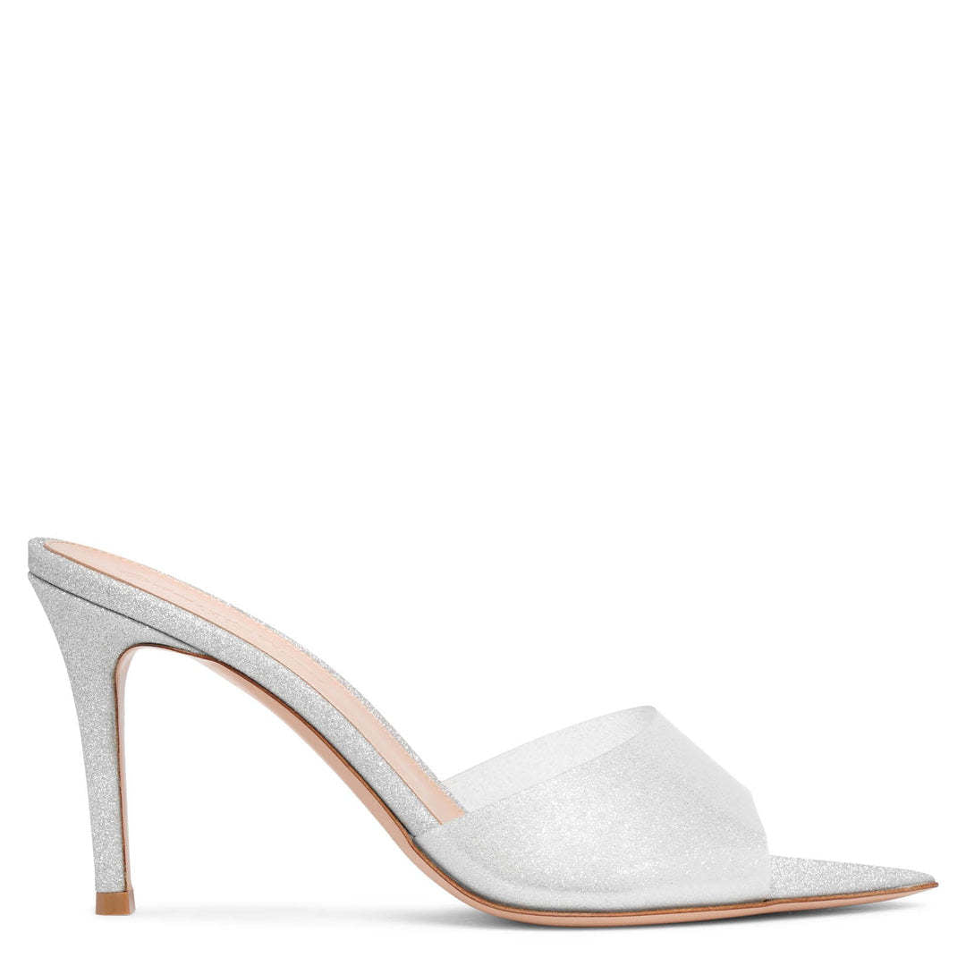 2026 Summer Transparent PVC Stiletto Heel High Heel Slippers Women's European and American Style Pointed Toe Open-toe Sandals Women's Shoes Show Leg Length