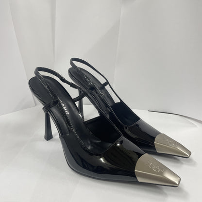 YX2026 Fall New Metal Toe Back Air Sandals Women's Black Sexy Single Shoes Thin Heel Spools Toe High Heels