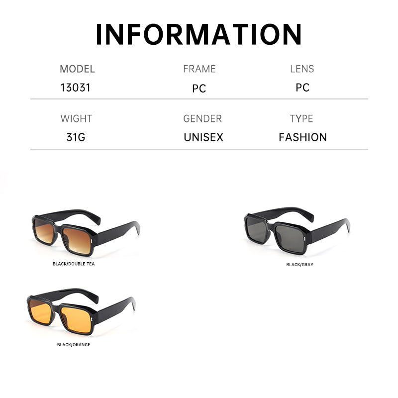 Arrow Ink Spike Sunglasses, European and American Cross-border Trendy Sunglasses, Large Square Frame Sunglasses, High-End Sunglasses for Men and Women