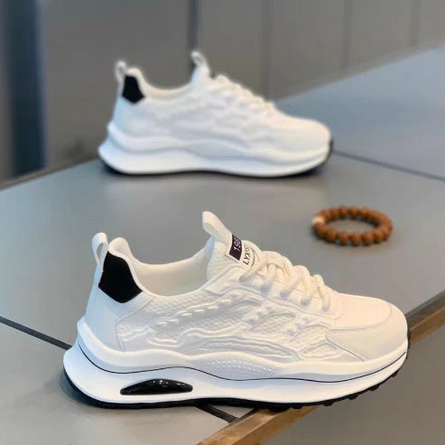 2026 Men's Breathable Mesh Summer Hollow Running Shoes, Comfortable Soft-Soled Student Trendy Shoes, Thin Versatile White Shoes