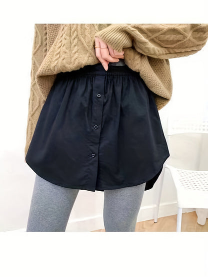 Cross-border, European, American, and Southeast Asian women's sweatshirts, base skirts, autumn and winter hems, butt curtains, layered with half-high waists
