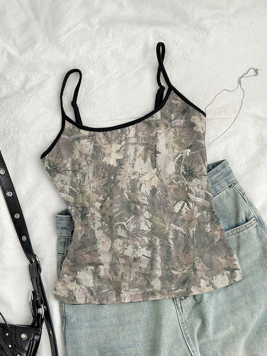 Ruifu, cross-border, Amazon, Europe and the United States, sexy suspender tops, women's clothing, 2025 summer retro color vest, women