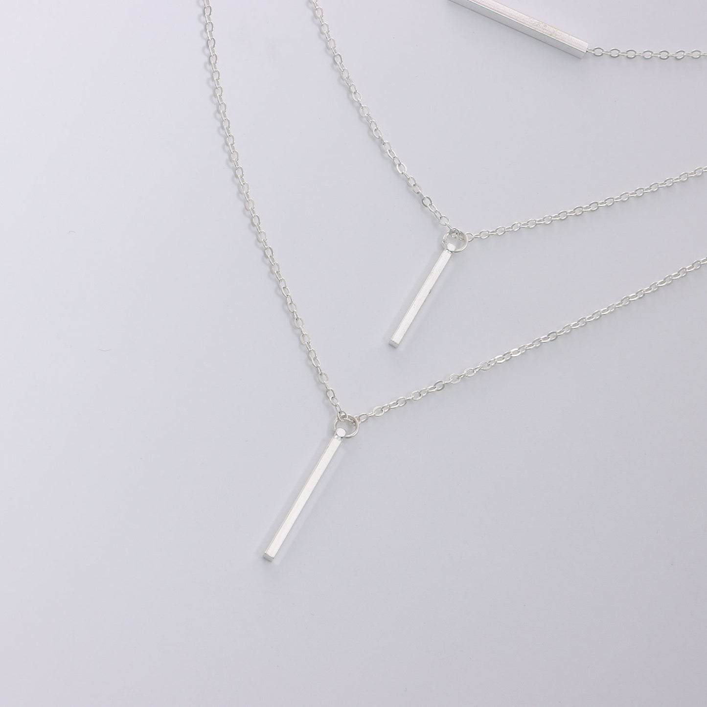 European and American cross-border jewelry, multi-layered geometric horizontal bars, several rods, pendants, necklaces, women's punk, popular fashion necklaces