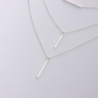 European and American cross-border jewelry, multi-layered geometric horizontal bars, several rods, pendants, necklaces, women's punk, popular fashion necklaces
