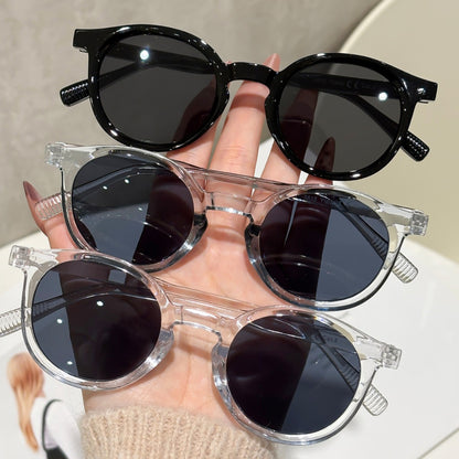 Personalized round small frame sunglasses 2025 cross-border new minimalist, fashionable, versatile sunglasses, women's sunglasses trendy