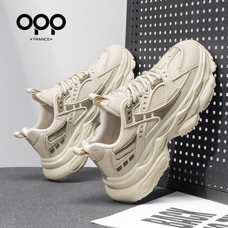 OPP men's shoes spring 2026 new air cushion shock-absorbing sports casual shoes ruffian handsome retro black samurai daddy trendy shoes