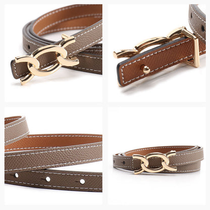 New alloy twist buckle women's belt versatile dress jeans belt women's double-sided 1.4 wide thin women's belt