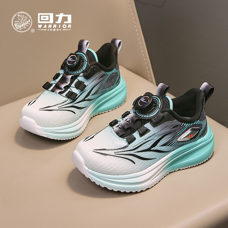 Pullback children's shoes, cool button shoes, autumn new men's and women's purple mesh breathable shoes, versatile athleisure shoes