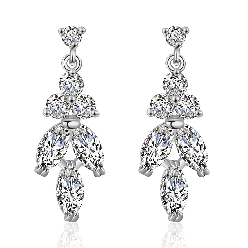 RAKOL European and American fashion light luxury micro-zircon earrings women's exquisite small bridal wedding dress stud earrings accessories