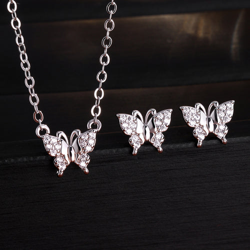 RAKOL Amazon Jewelry Set Copper Inlaid Zircon Rabbit Two-Piece Set Necklace Studs Amazon Classic Accessories for Women