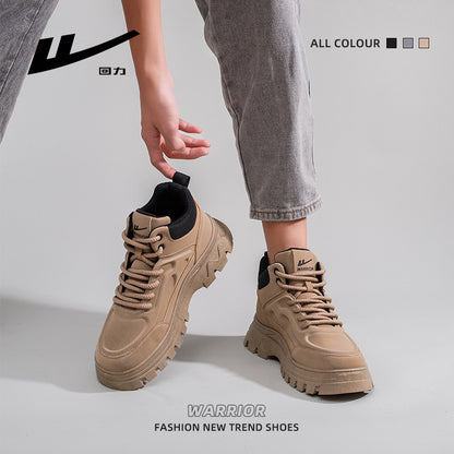 Pullback new British-style Martin boots, high-top platform shoes, outdoor casual cargo shoes, autumn retro versatile men's shoes