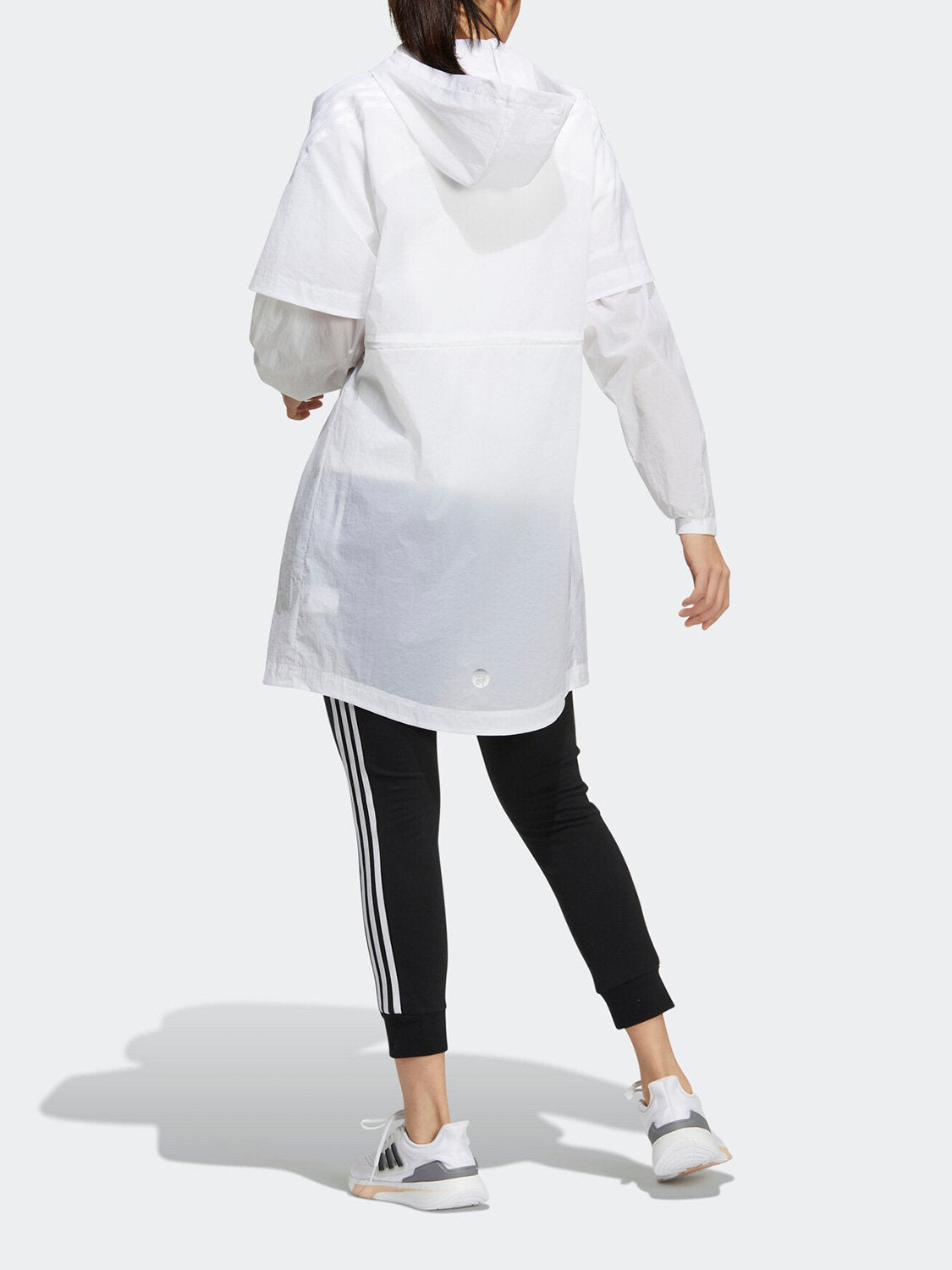 Adidas Official Genuine New Women's Sports Long Hooded Thin Jacket HF2483