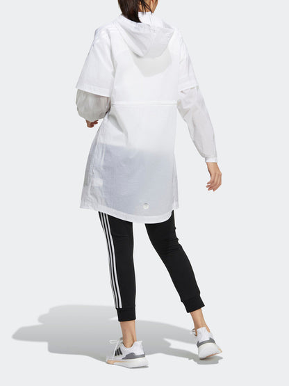 Adidas Official Genuine New Women's Sports Long Hooded Thin Jacket HF2483