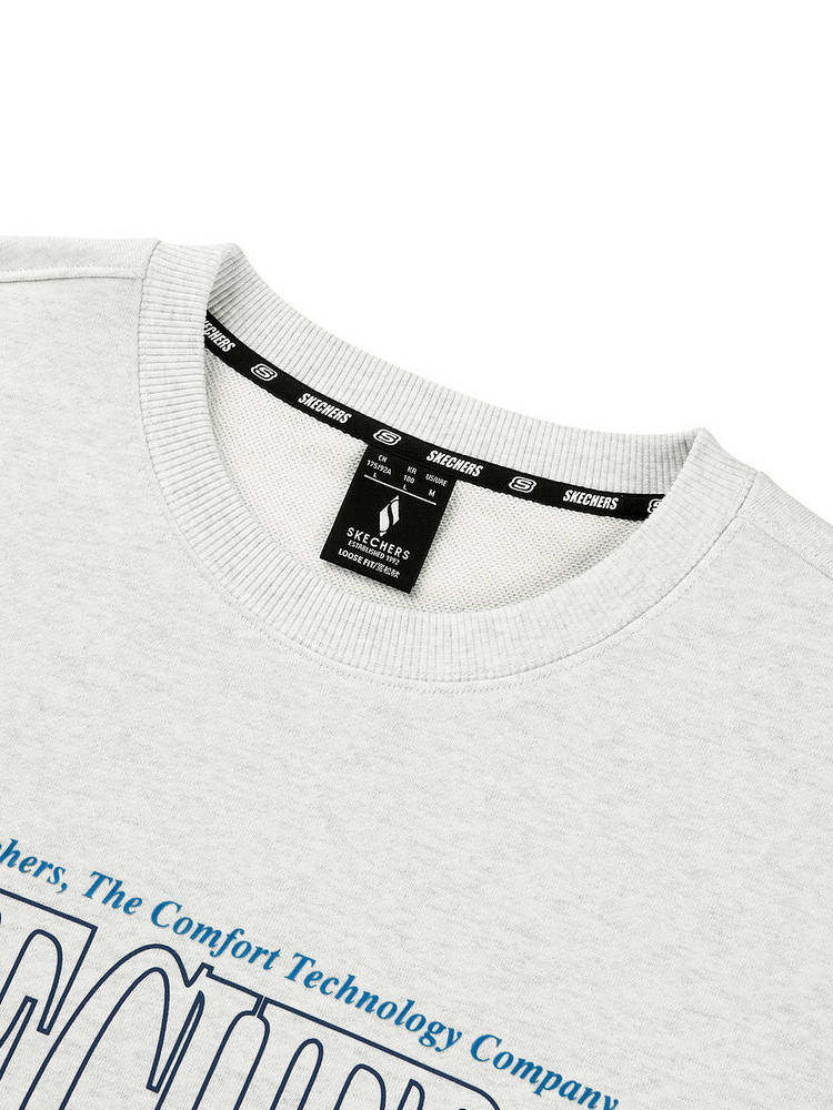 Sweatshirt de malha unissexo Skechers, modelo pullover, para inverno, folgada e confortável, manga comprida, modelo básico L324U059-0248