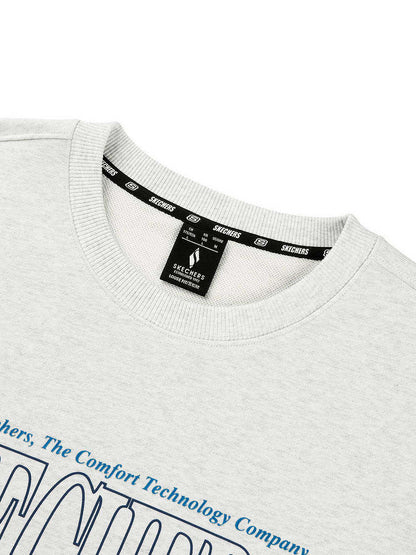 Sweatshirt de malha unissexo Skechers, modelo pullover, para inverno, folgada e confortável, manga comprida, modelo básico L324U059-0248