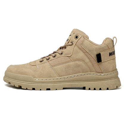 Warrior autumn workwear men's Martin boots, 2024 new bestseller, low-top British-style desert boots, yellow ankle boots