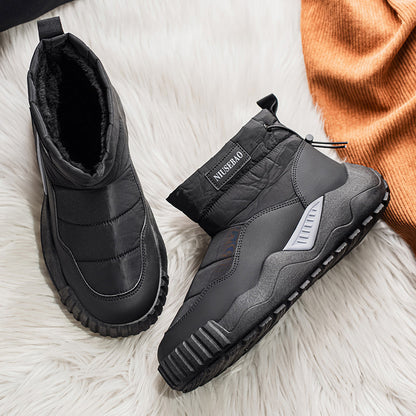 2025 Autumn/Winter New Snow Boots Men's Warm Casual Cotton Boots, Outdoor Fashion Mid-Top Warm Everyday Men's Shoes