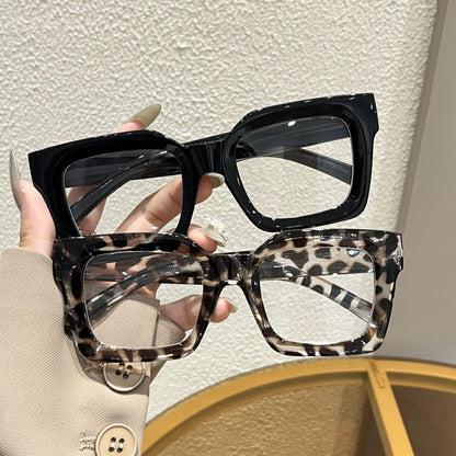 Square rice nail flat light mirror men's new anti-blue light European and American plain makeup glasses frame fashion ins retro glasses frame women