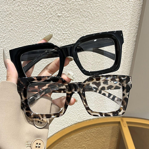 Square rice nail flat light mirror men's new anti-blue light European and American plain makeup glasses frame fashion ins retro glasses frame women