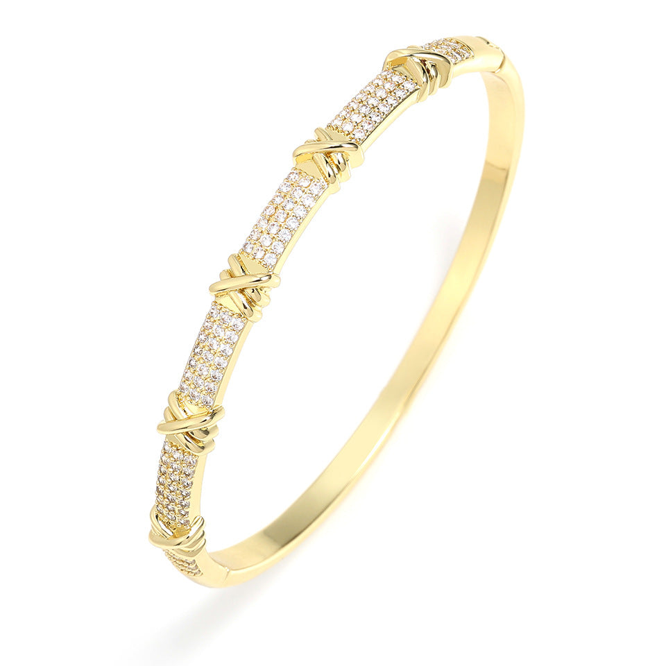 Cross-border AliExpress European and American fashion micro-inlaid hazelite bracelets for women, niche accessories and bracelets for summer women, high-end wholesale