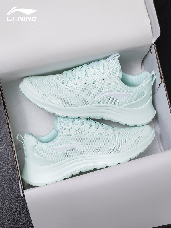 Li-Ning Light Feather Sports Shoes for Women, 2026 Summer New Mesh Lightweight Shock-Absorbing Running Shoes, Breathable Casual Shoes for Women