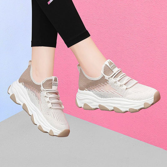 Soft sole running shoes fashion 2023 new spring and summer mesh breathable sneakers women's versatile casual lightweight women's shoes