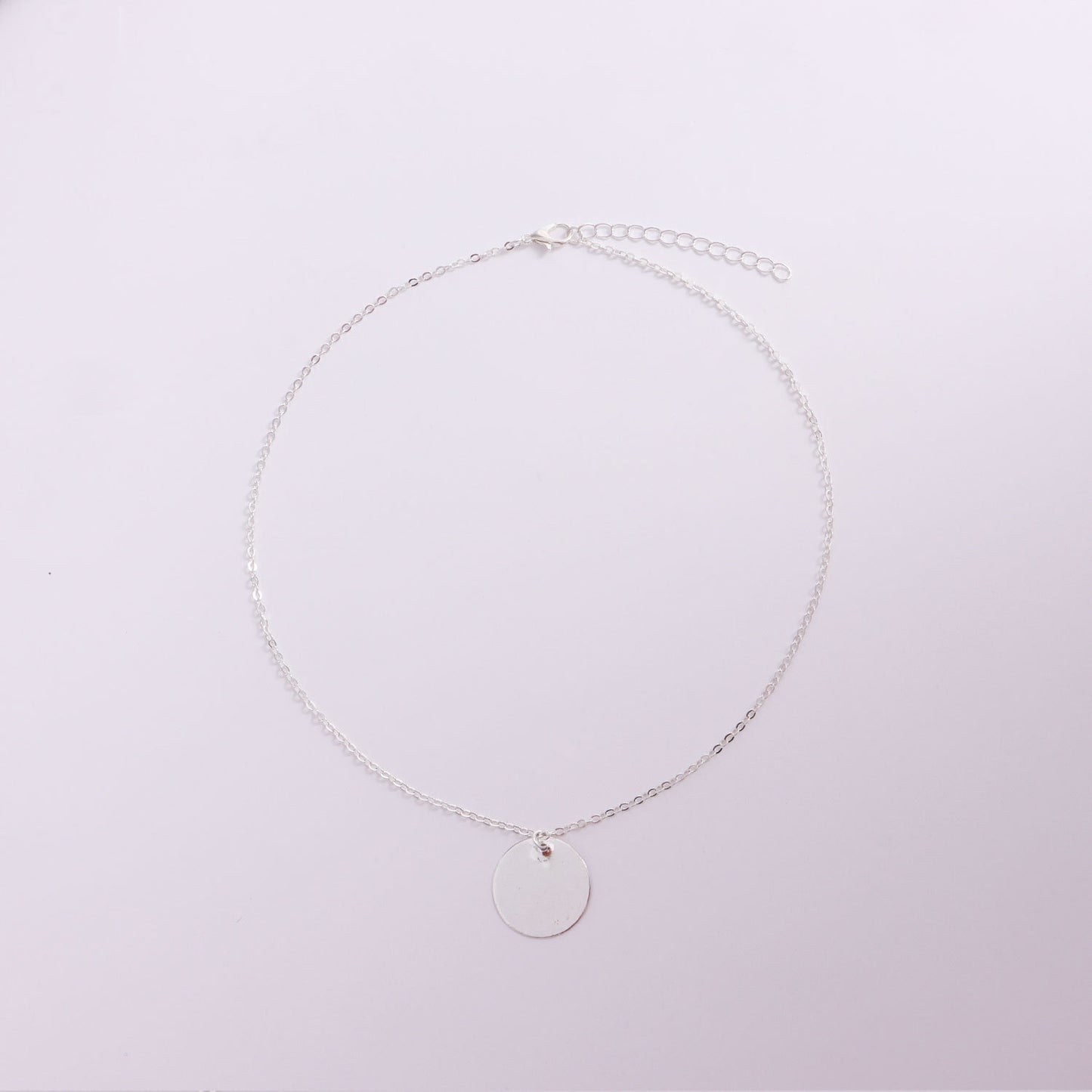 European and American cross-border jewelry Simple geometric glossy disc pendant necklace women's popular geometric temperament fashion necklace