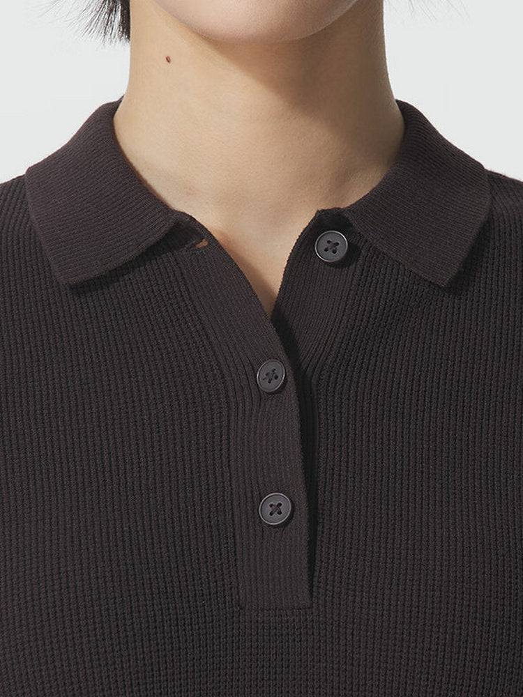 Under Armour UA fall and winter women's golf sports breathable casual polo knit long sleeve 6005630-246