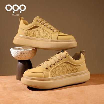 OPP men's shoes spring men's light luxury high-end platform versatile personality retro trend leather casual sports shoes