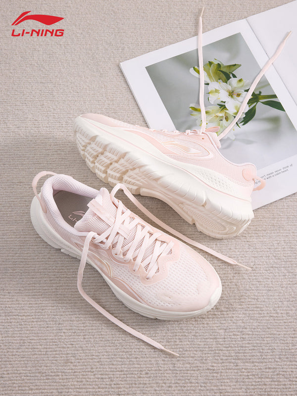 Li-Ning women's running shoes, Lingyue official genuine mesh breathable women's casual shoes, pink versatile sports shoes